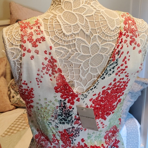 Lucky Brand NWT Floral Sleeveless Maxi Dress XS - Picture 5 of 10